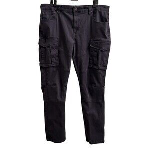 Bleecker & Mercer Men’s Navy Slim Fit Jeans Stack Knee Cargo Sz 42/30 Urban Wear